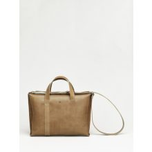 ASYMMETRIC - prémium bőr kézitáska / messenger táska - natúr barna