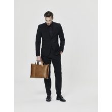 ASYMMETRIC - prémium bőr kézitáska / messenger táska - natúr barna