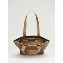 ASYMMETRIC - prémium bőr női válltáska - natúr barna