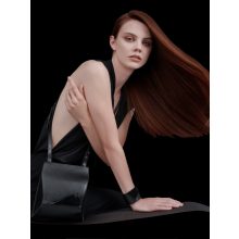 WAVE - prémium bőr női válltáska - fekete