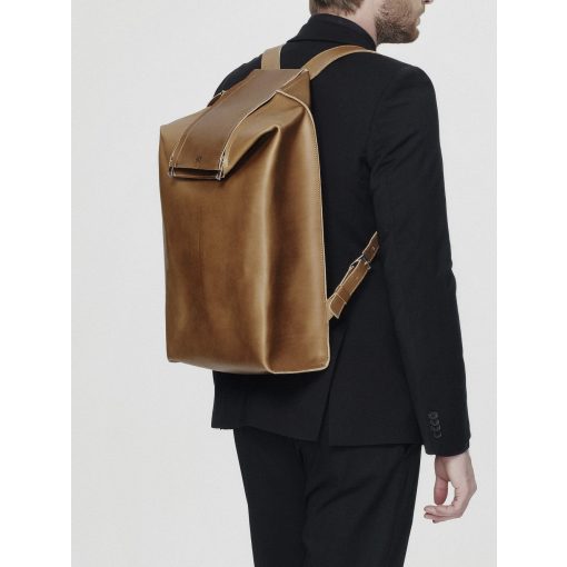 BREAKLINE - prémium bőr férfi hátitáska - natúr barna