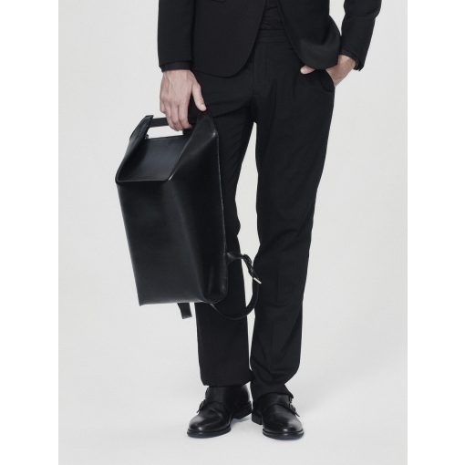 PONS - prémium bőr férfi hátitáska - fekete