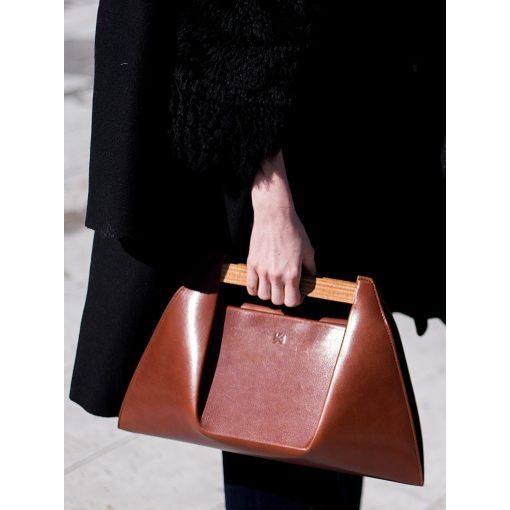 PONS - prémium bőr női kézitáska - gesztenye