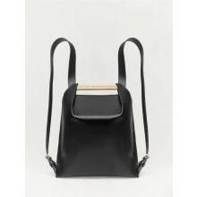 PONS - prémium bőr női mini hátitáska - fekete