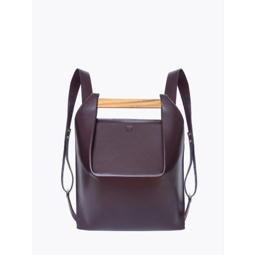 PONS - prémium bőr női mini hátitáska - padlizsán