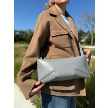 LIÉ - prémium bőr női borítéktáska / crossbody - szürke
