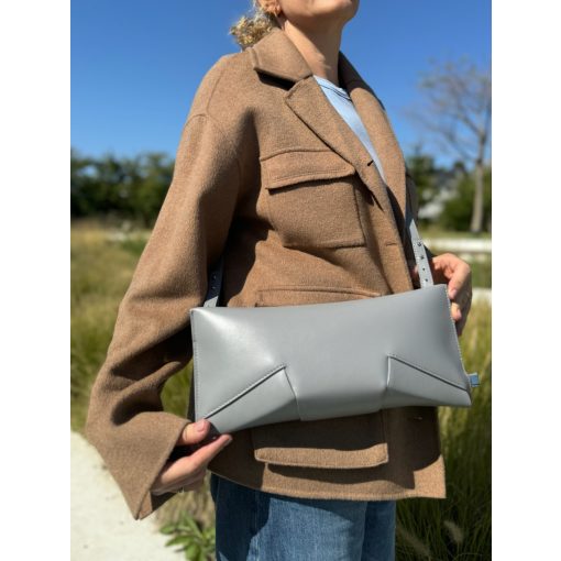 LIÉ - prémium bőr női borítéktáska / crossbody - szürke