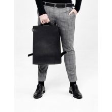 EAVES - prémium bőr férfi hátitáska - fekete