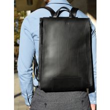 EAVES - prémium bőr férfi hátitáska - fekete