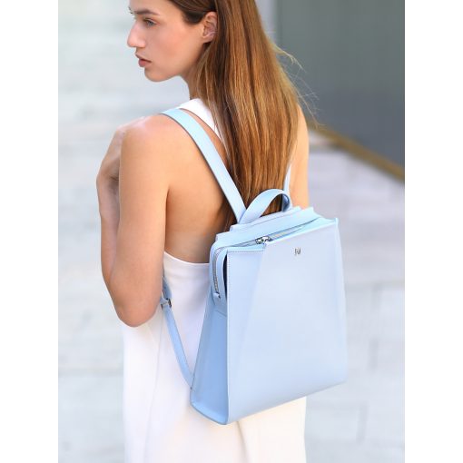 Silhouette - prémium bőr női mini hátitáska - halványkék