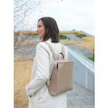 Silhouette - prémium bőr női mini hátitáska - púder