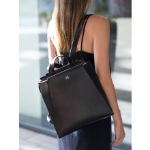 Silhouette  - prémium bőr női mini hátitáska - fekete