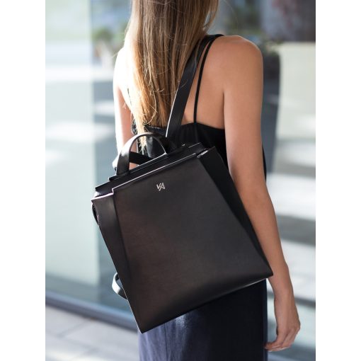 Silhouette  - prémium bőr női mini hátitáska - fekete