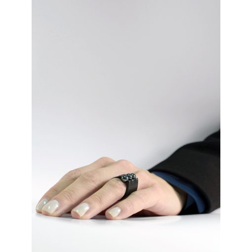 Hematit  - prémium bőr női gyűrű