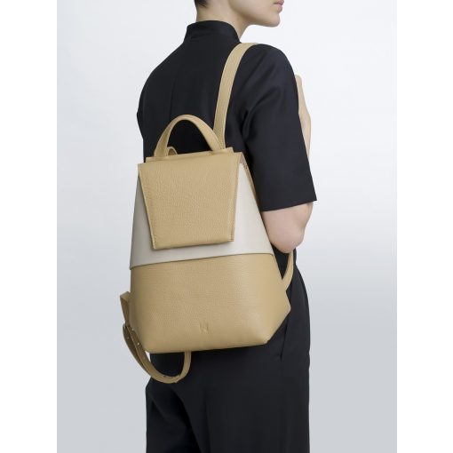 BLANCHE - prémium bőr női mini hátitáska - pezsgő