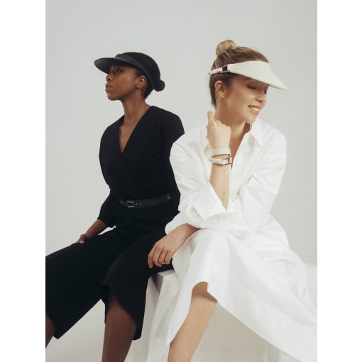 BRAVE  - prémium bőr női napellenző - törtfehér