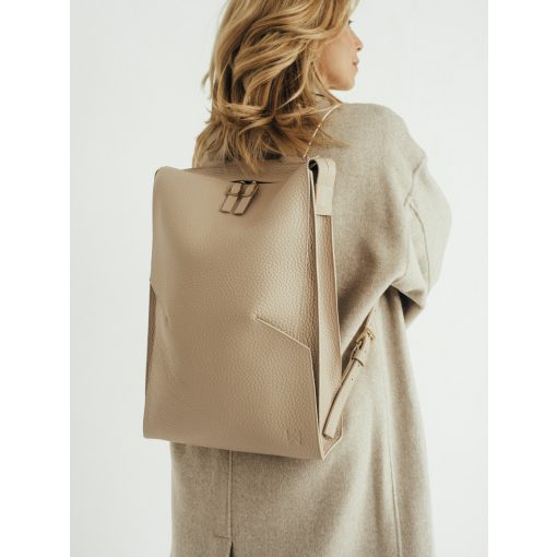SLOW - prémium bőr női hátitáska - nude