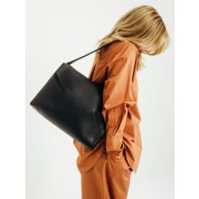 SLOW - prémium bőr női válltáska - fekete