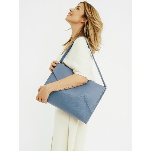 SLOW - prémium bőr női válltáska - Atlantis kék