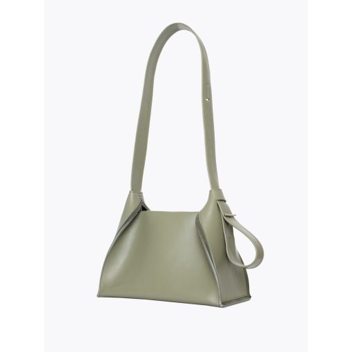 Clarté - prémium bőr női válltáska / hobo - olíva