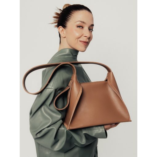 Clarté - prémium bőr női hobo / válltáska - őzbarna