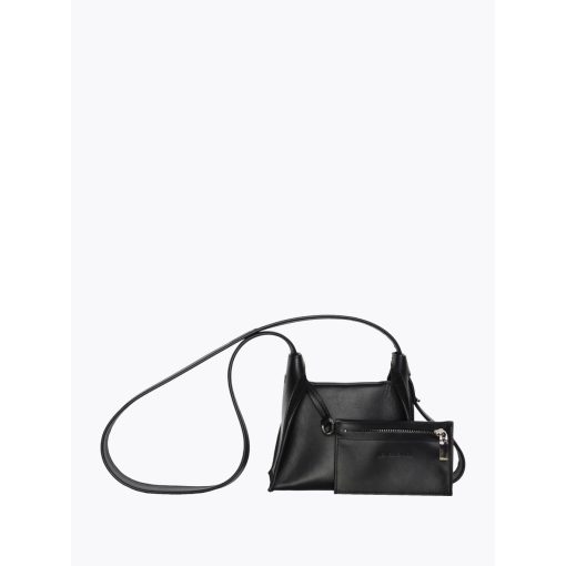 Clarté - prémium bőr női mini válltáska / crossbody - fekete