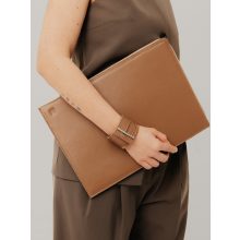 Clarté  - prémium bőr laptop tok / mappa - őzbarna