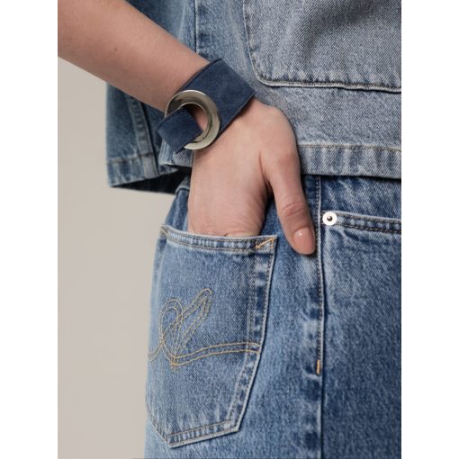 PASSAGE  - prémium bőr női karkötő - óceánkék