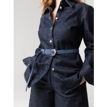 PASSAGE  - prémium bőr női öv - óceánkék