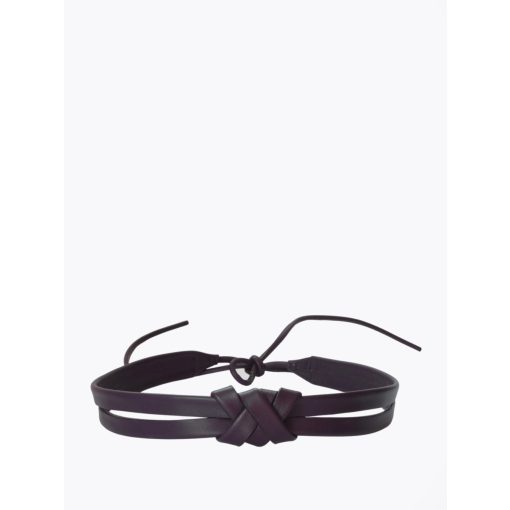 Nodus - AK x KM - prémium bőr hajpánt - slim - padlizsán